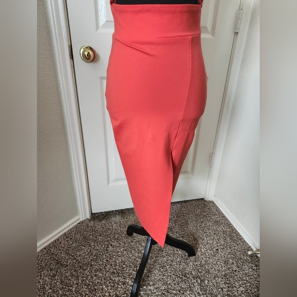 Superdown Revolve Poppy Red Trista Bodycon Midi Dress Cutout S Spaghetti Strap - Picture 5 of 10